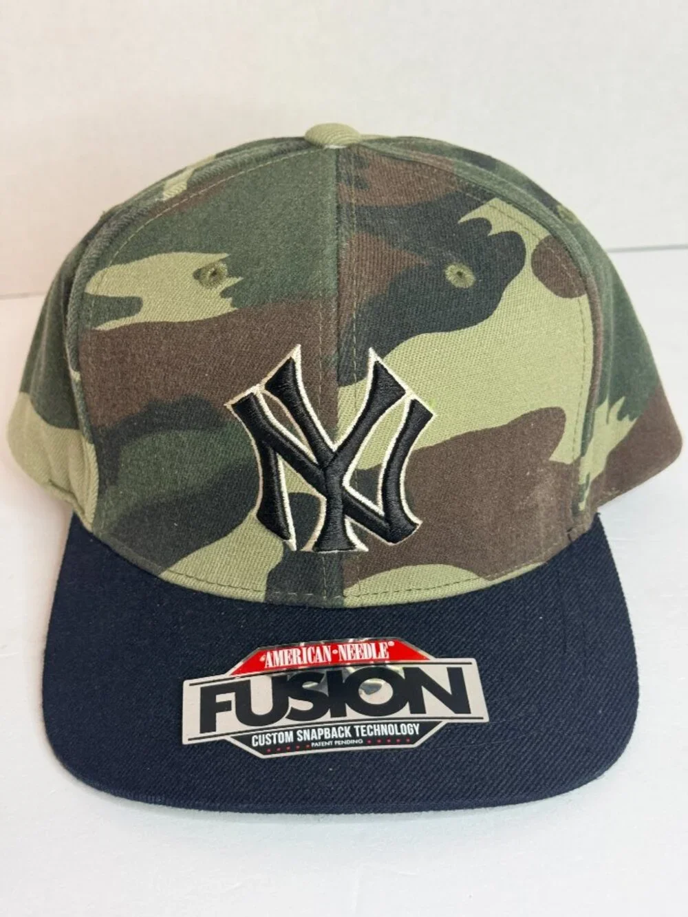 American Needle Cooperstown Collection NY Yankee Hat Cap SnapBack Wool Camo Mens